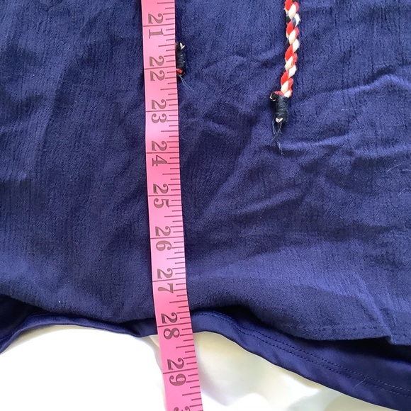 Lily Rose Blue Dress M Tank Top Tie Neck - Picture 6 of 7